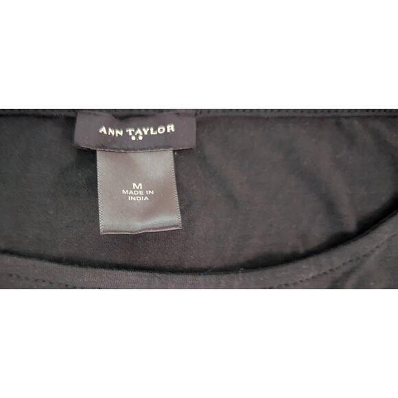ANN TAYLOR Womens Black Rayon Lightweight Blouse Size Medium - Picture 5 of 5